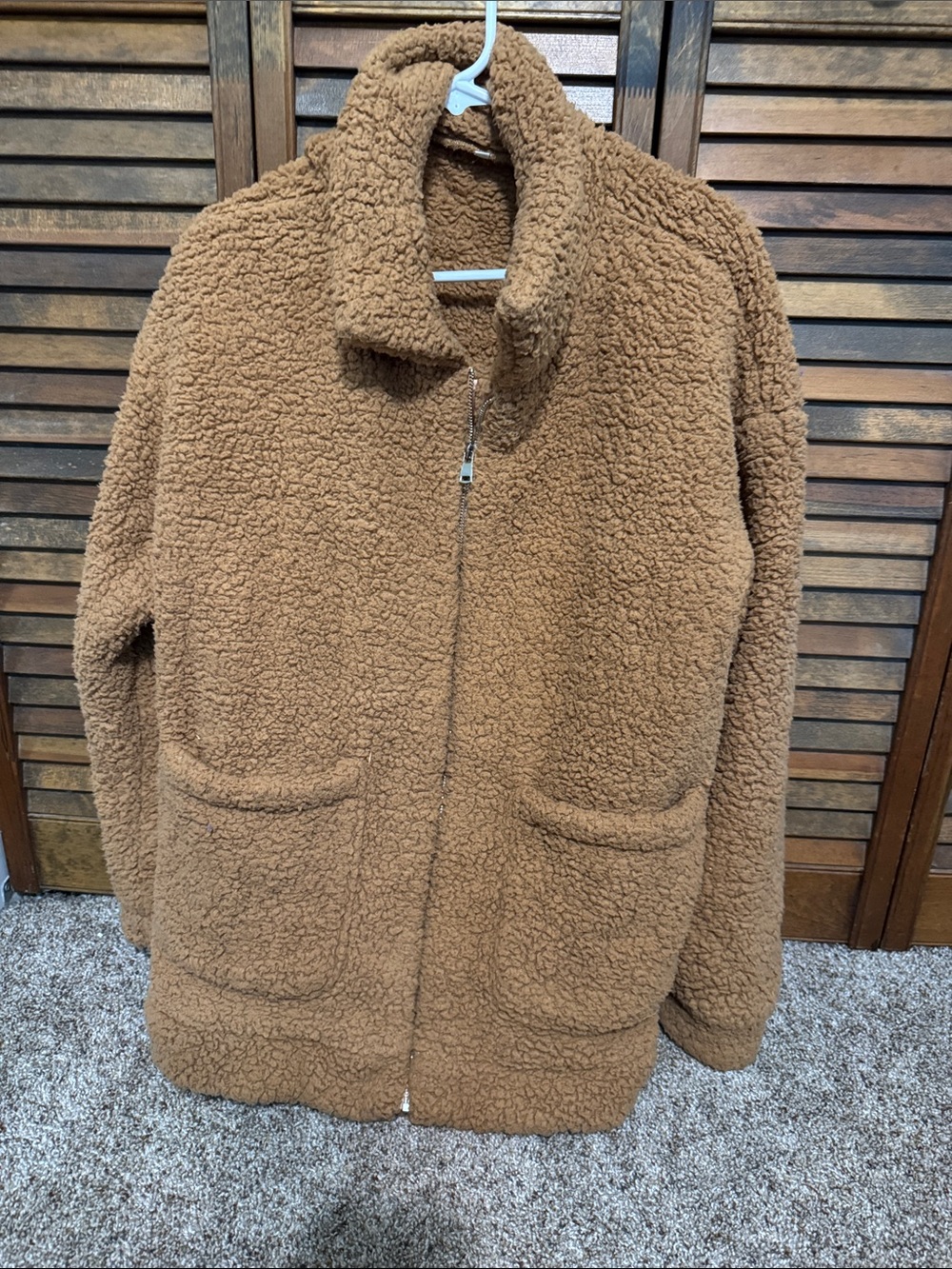Women's Brown Sherpa Bomber Jacket